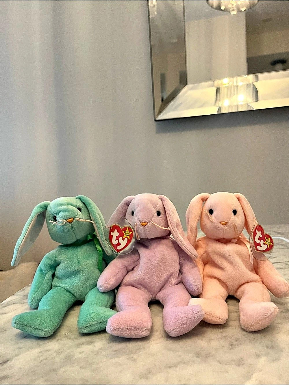 Ty Hippity, Hoppity, and Floppity & Floppity Bunny Plush Set of 3